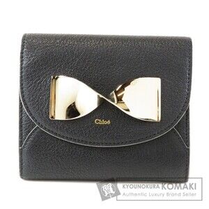Chloe Ribbon Motif Bifold Wallet Leather